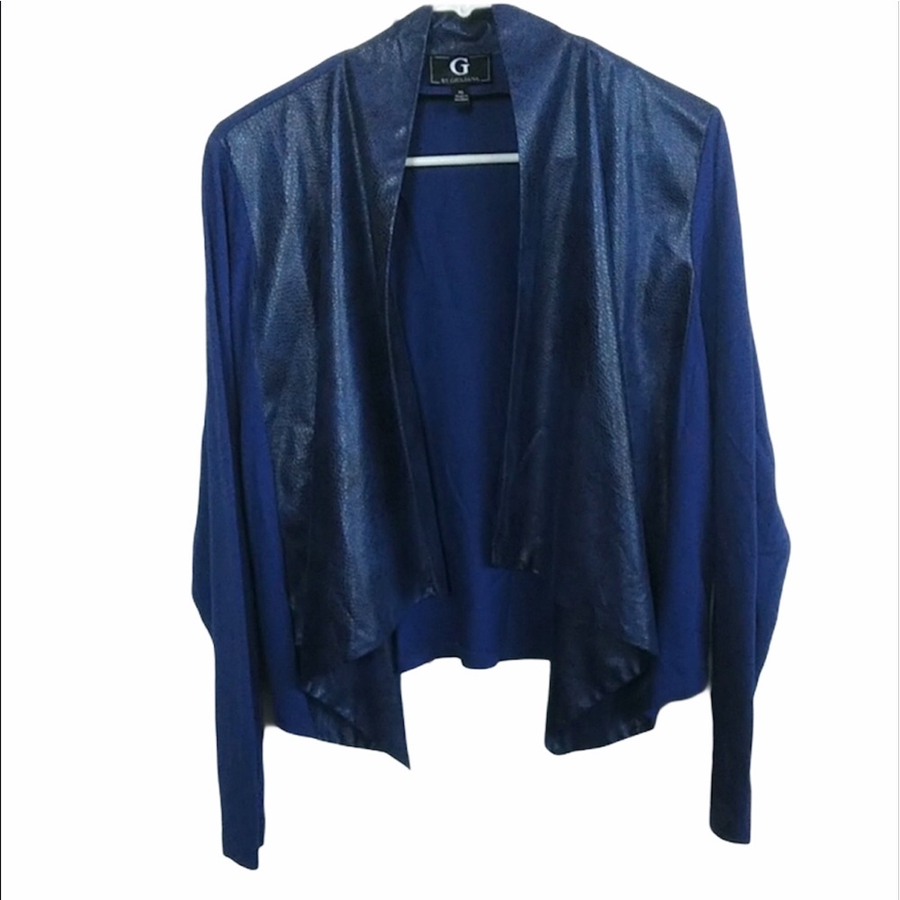 GIULIANA open front jacket w/faux snakeskin accent